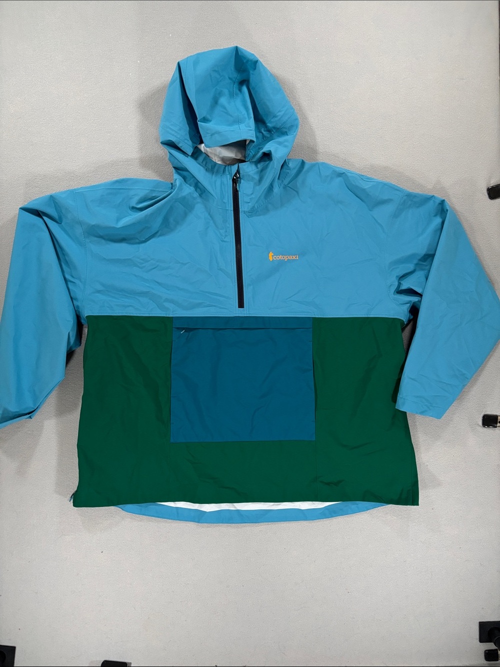 Cotopaxi Teal & Forest Green Men’s Hooded Rain Pullover XXXL jacket
